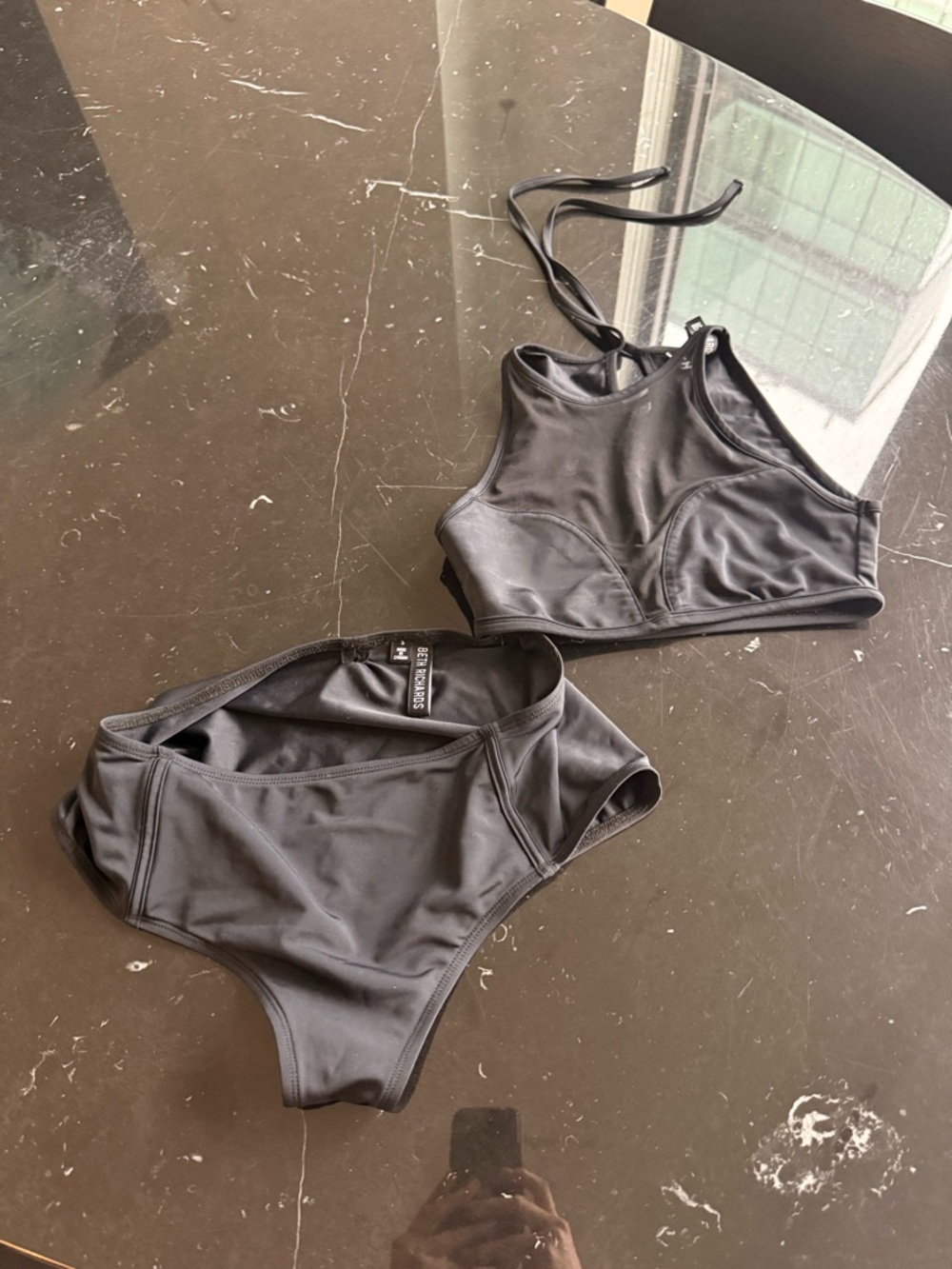 High-Neck Black Two-Piece Bikini Set